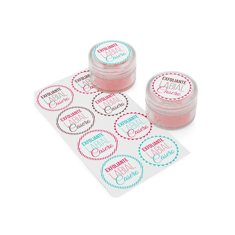 Etiquetas adhesivas para exfoliante de labios