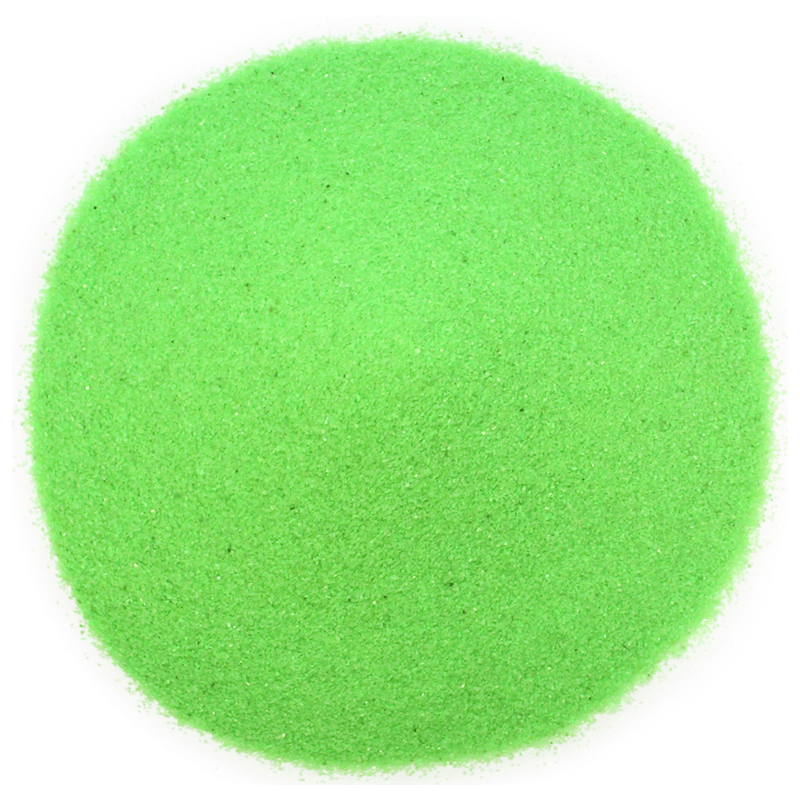 Areia de cor verde neón