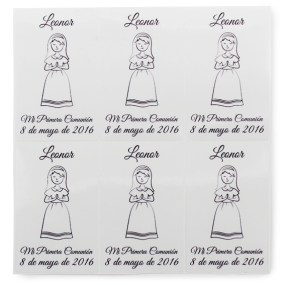 Autocollants de communion fille-garçon personnalisés Autocollants de communion fille-garçon personnalisés