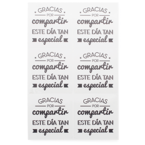 Pegatinas personalizadas gracias por compartir este día tan especial Pegatinas personalizadas gracias por compartir este día tan especial