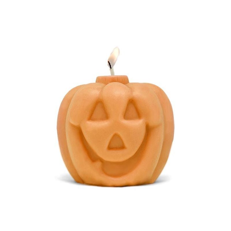 Molde para hacer tus propias velas con forma de calabaza de halloween.