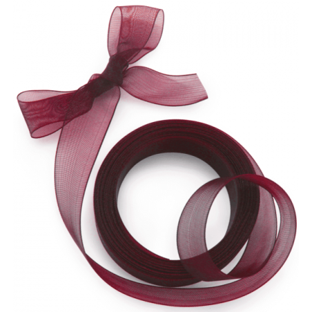 Fita de organza grena