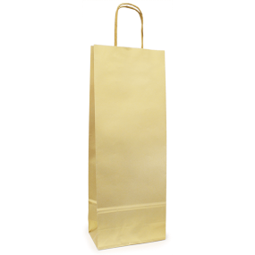 Saco garrafa vinho dourada