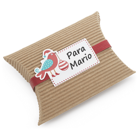 Pegatinas Packaging Navidad, 10 Abetos Grandes con Reborde Dorado