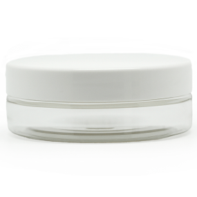 Pots transparents 50 ml couvercle blanc