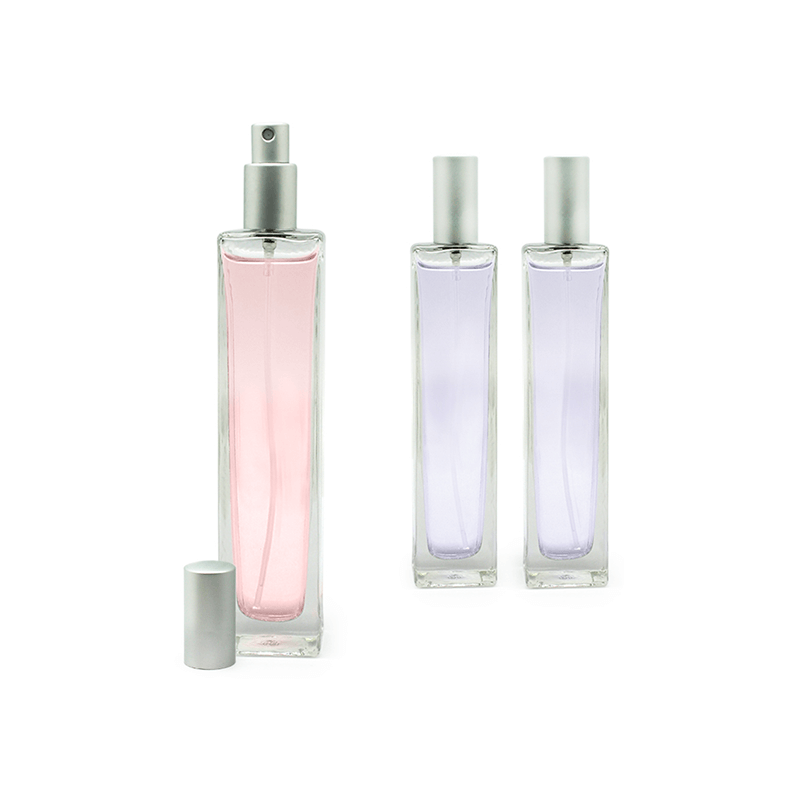 Frasco Perfumero Eva, 100 ml. cristal y tapón pulverizador metálico