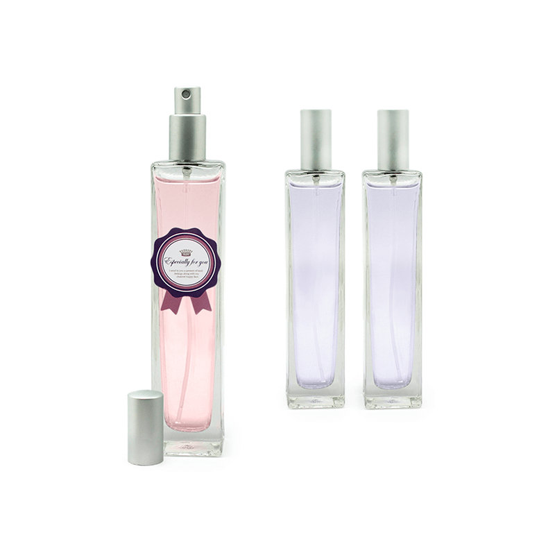 Frasco Perfumero Eva, 100 ml. cristal y tapón pulverizador metálico