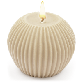 Moule pour bougies décoratives Sphère à rayures verticales Moule pour bougies décoratives Sphère à rayures verticales