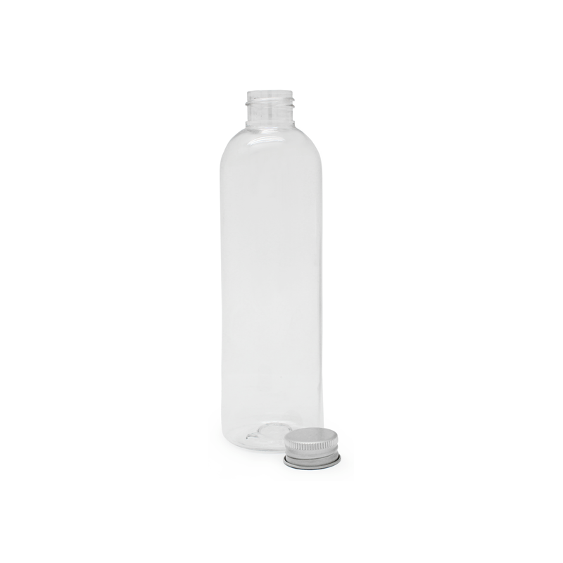 Botella pet transparente cilíndrica 250 tapón dis-top