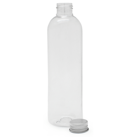 Botella pet transparente cilíndrica 250 tapón dis-top