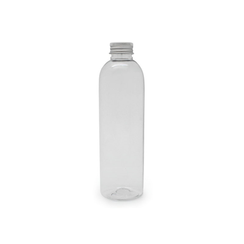 Botella pet transparente cilíndrica 250 tapón dis-top