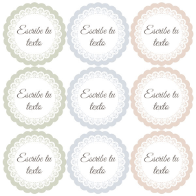 Pegatinas personalizadas vintage con blonda Pegatinas personalizadas vintage con blonda