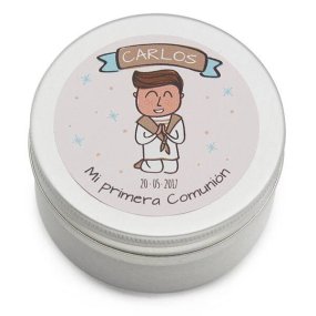 Pegatinas comunion personalizadas redondas chico