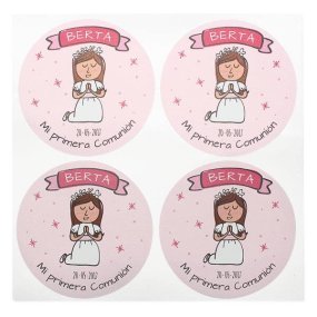 Pegatinas personalizadas de comunion redondas chica Pegatinas personalizadas de comunion redondas chica