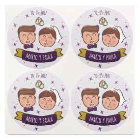 Autocollants de mariage ronds personnalisés