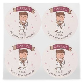Adesivos para comunhão personalizadas redondas