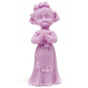 Molde menina a rezar com olhar para cima Molde menina a rezar com olhar para cima