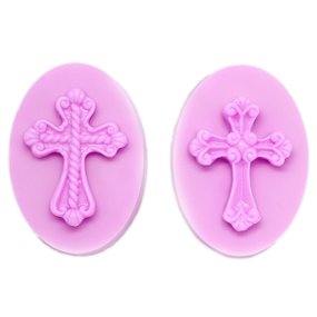 Molde para lembranças 2 pastilhas de sabonetes com cruzes