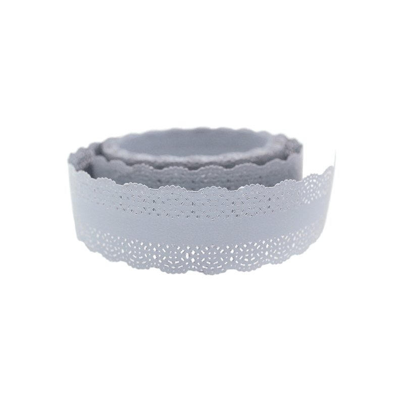 Cinta para decorar velas Puntilla de Papel, Gris Perla