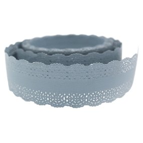Fita de papel renda azul chumbo