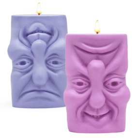 Molde velas rosto triste e rosto feliz