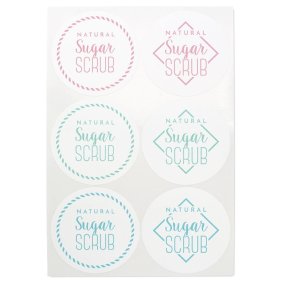 Pegatinas para exfoliante de azucar Pegatinas para exfoliante de azucar