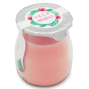 Pegatinas tropicales para velas en vaso