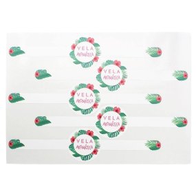 Pegatinas tropicales para velas en vaso Pegatinas tropicales para velas en vaso