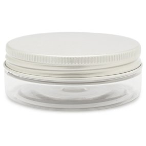 Pote transparente 50 ml tampa aluminio