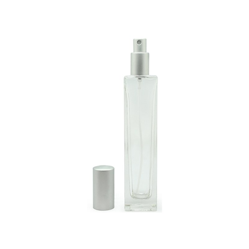 Frasco Perfumero Eva, 100 ml. cristal y tapón pulverizador metálico