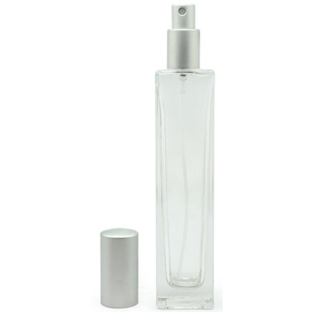 Frasco Perfumero Eva, 100 ml. cristal y tapón pulverizador metálico