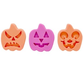 Molde Calabazas Halloween 3 cavidades  Molde Calabazas Halloween 3 cavidades