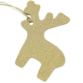 Etiqueta de carton reno de navidad