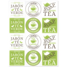Pegatinas jabon de te verde Pegatinas jabon de te verde