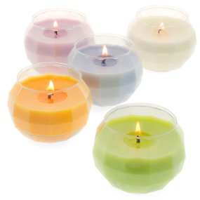 Récipient 150 ml pour bougies bol géométrique transparent