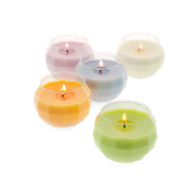 Récipient 150 ml pour bougies bol géométrique transparent