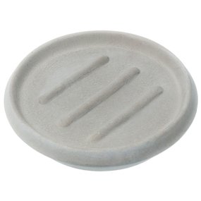 Porte-savon rond en ciment rayé Porte-savon rond en ciment rayé