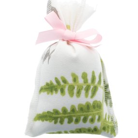 Saquinho de tela folhas verdes