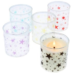 Vasos 100 ml para velas con estrellitas Vasos 100 ml para velas con estrellitas