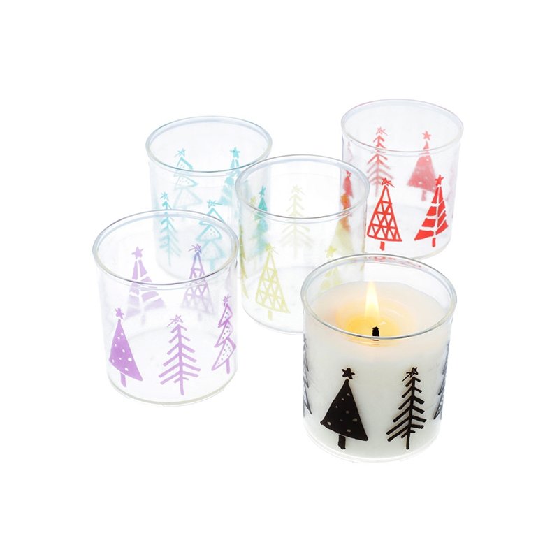 Copos 100 ml para velas com arvores de Natal