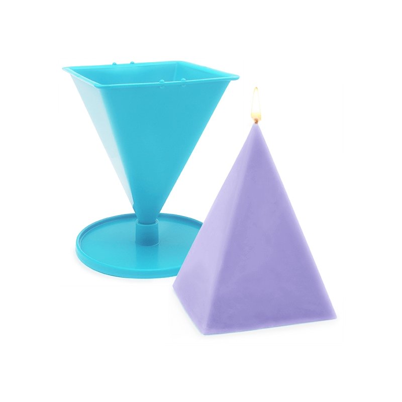 Moule à bougie pyramidale en plastique 9x11,5 cm
