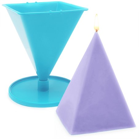 Moule à bougie pyramidale en plastique 9x11,5 cm