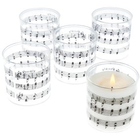 Vasos 100 ml para velas con notas musicales Vasos 100 ml para velas con notas musicales