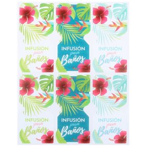 Adesivos infusoes de banho florais