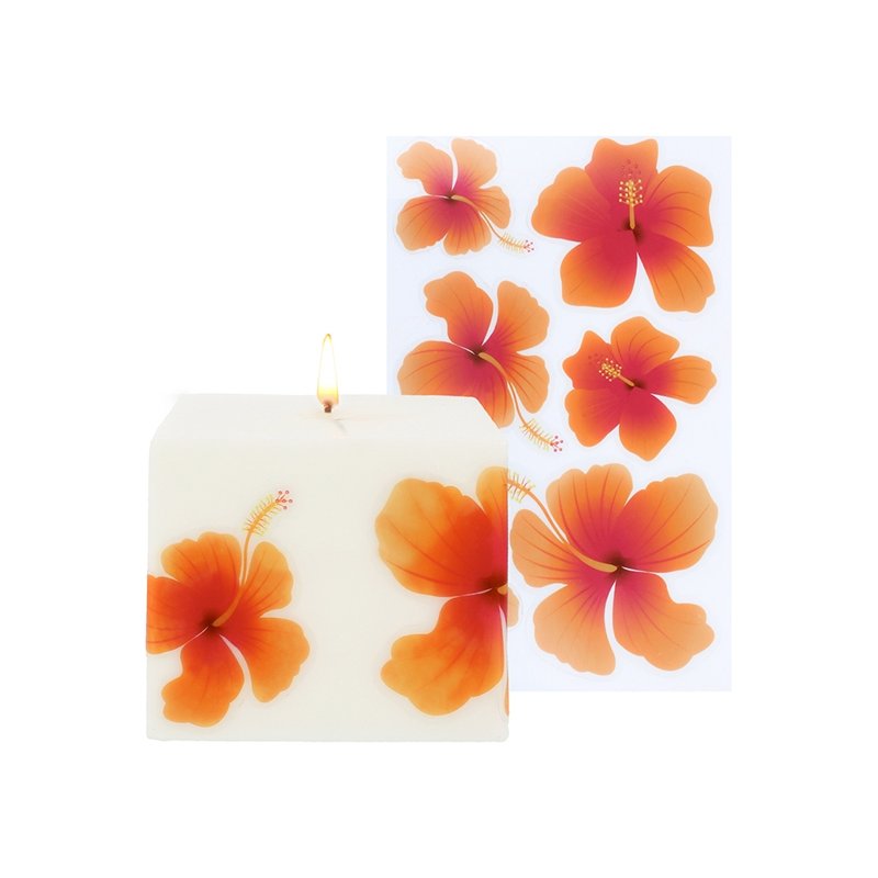 Transfer para velas, Flores Doradas.