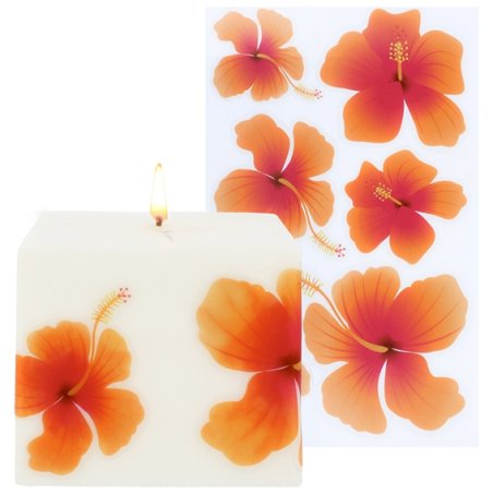 Transfer para velas, Flores Doradas.