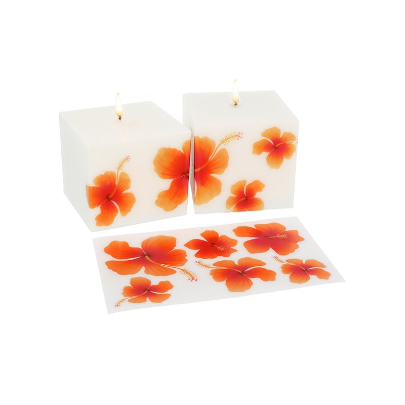 Transfer para velas, Flores Doradas.