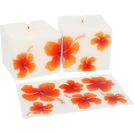 Transfer para velas, Flores Doradas.