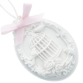 Molde medalha gaiola de passaros