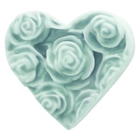 Molde para fazer sabonete Coração com Rosinhas Molde para fazer sabonete Coração com Rosinhas